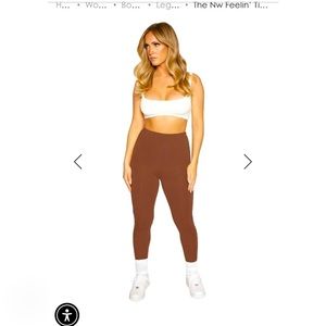 Chocolate Naked Wardrobe Leggings. Size Extra Large